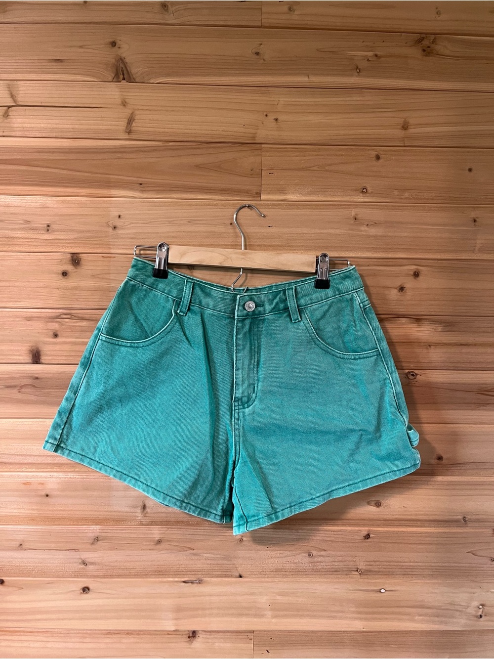 Surf Locos High-Rise Teal Women’s Denim Shorts